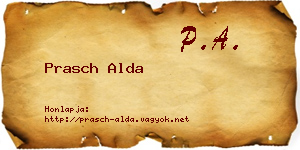 Prasch Alda névjegykártya